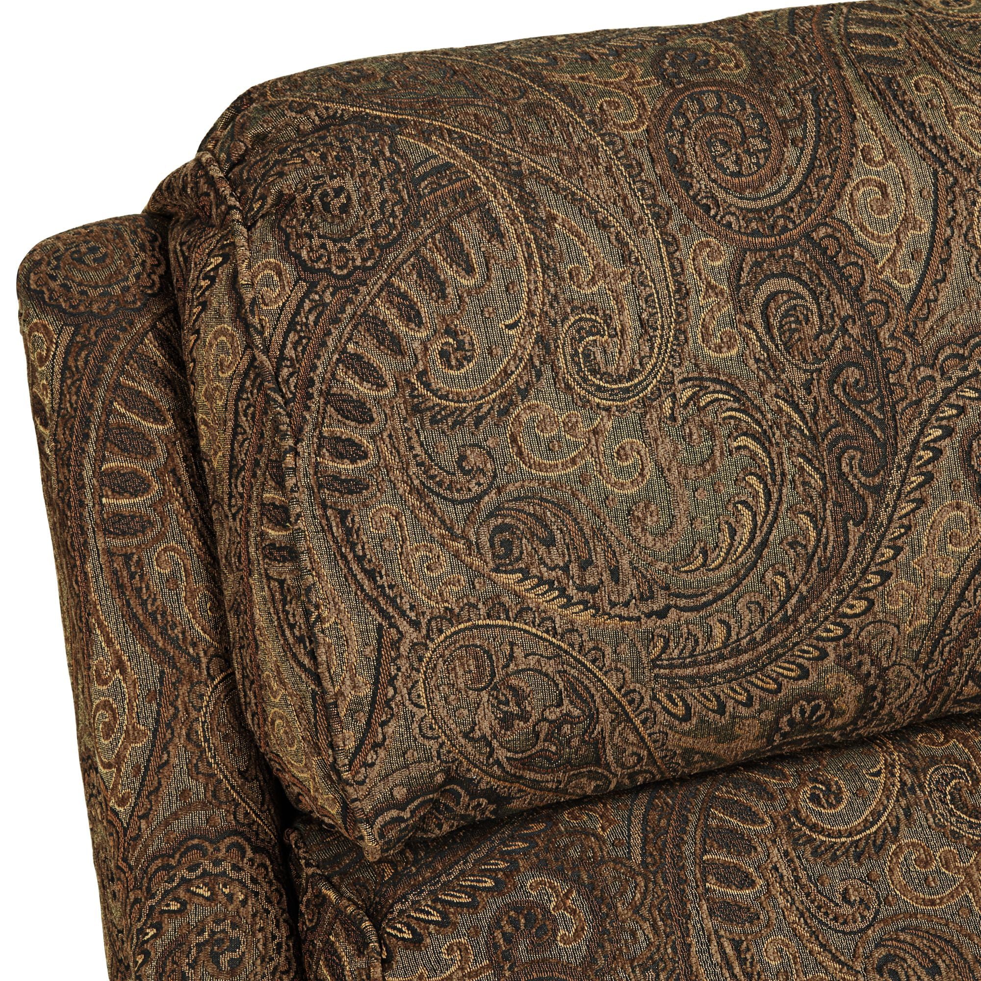 Warm Brown Paisley Patterned Fabric Recliner Chair Z64809