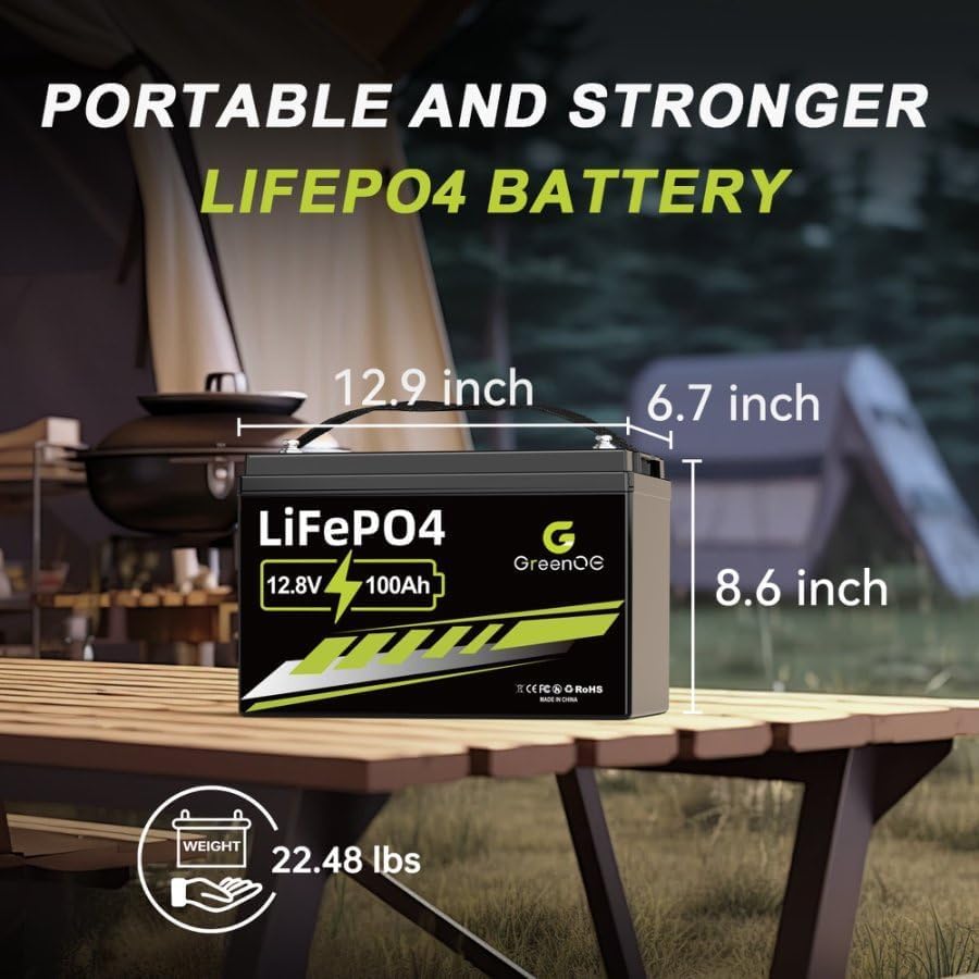 12V 100Ah LiFePO4 Battery Group 31 With Built-in 100A BMS M1693