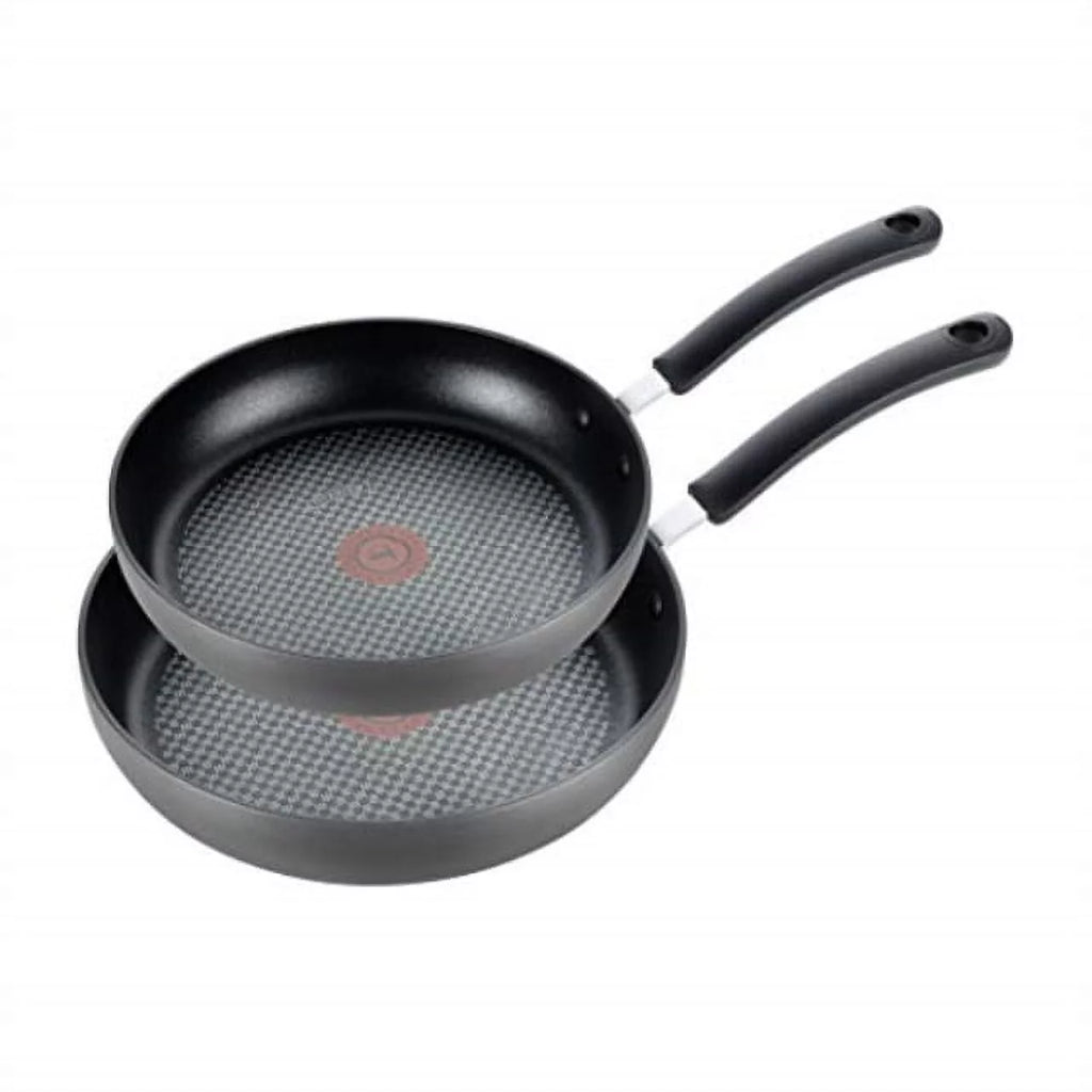 Hard Anodized Nonstick 8 In and 10 In Fry Pan Cookware Set, 2 Piece, Black S112