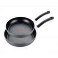 Hard Anodized Nonstick 8 In and 10 In Fry Pan Cookware Set, 2 Piece, Black S112
