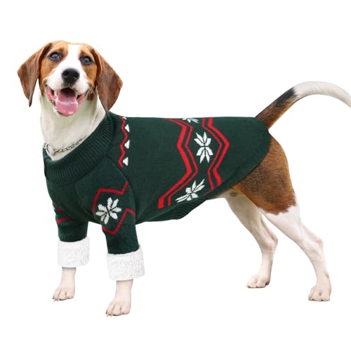 XXL Dog Knit Turtleneck Pullover with Leash Hole H7289