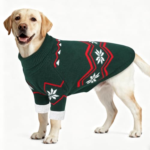 XXL Dog Knit Turtleneck Pullover with Leash Hole H7289
