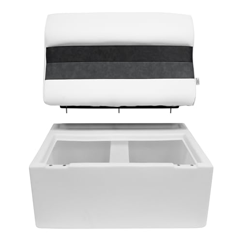 28" Pontoon Bench Seat Cushion Set, Grey/Navy/Blue X500