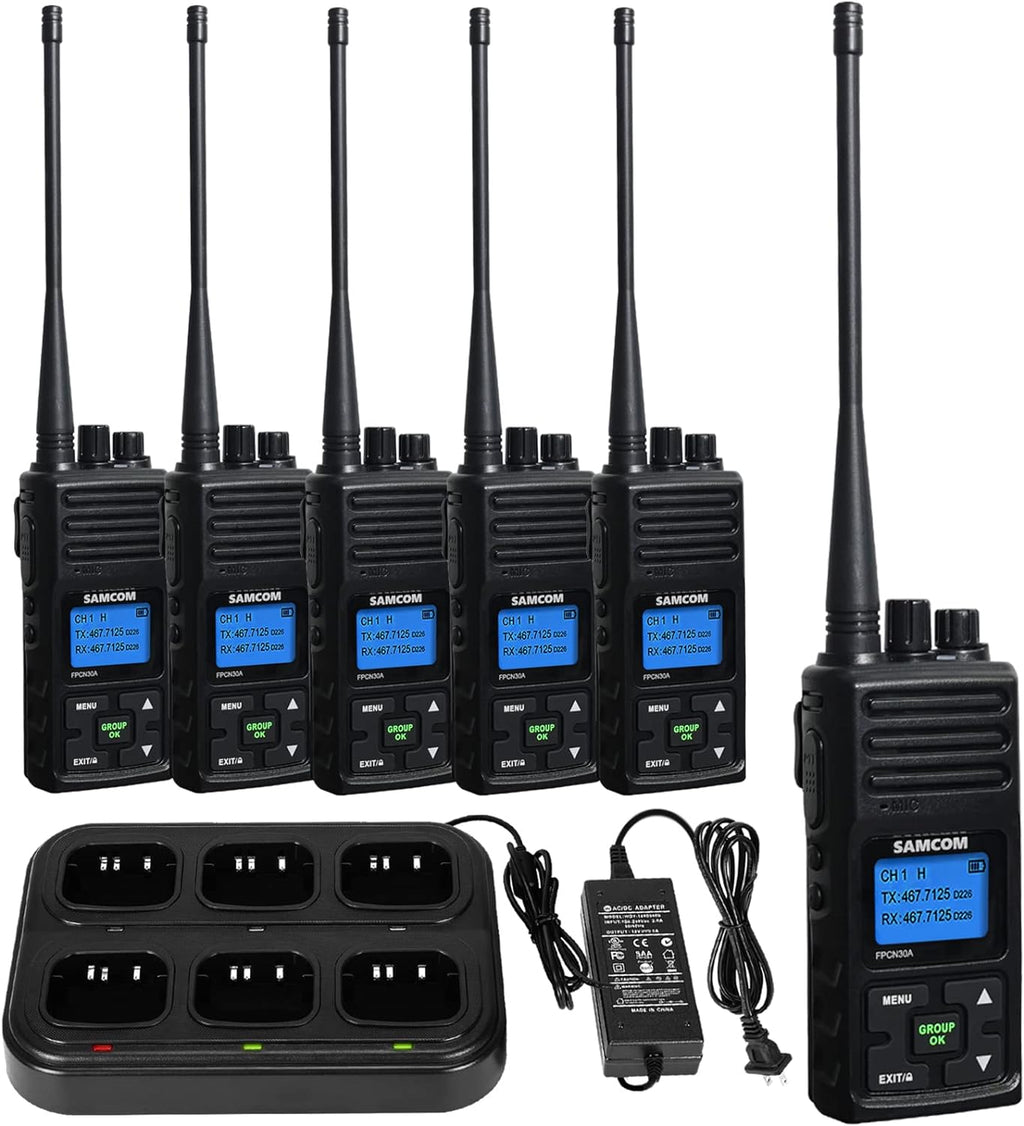 Black 6 Pcs Two Way Radio Walkie Talkies Y53746
