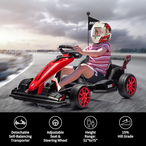 24V Electric Drift Kart with Adjustable Seat & EVA Silent Wheels N7240