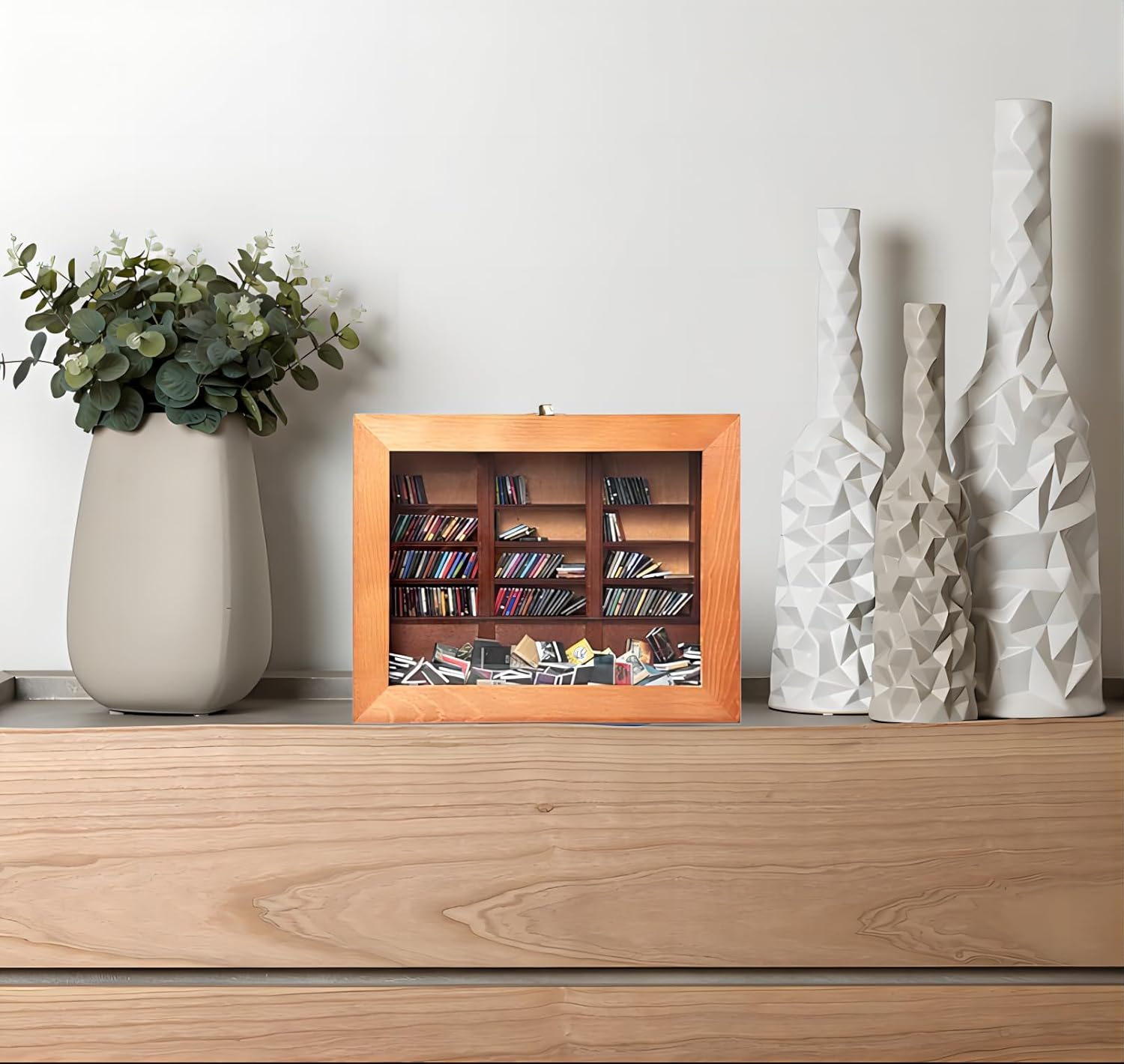 Miniature Book Library with 200PCS Mini Bookshelf I195