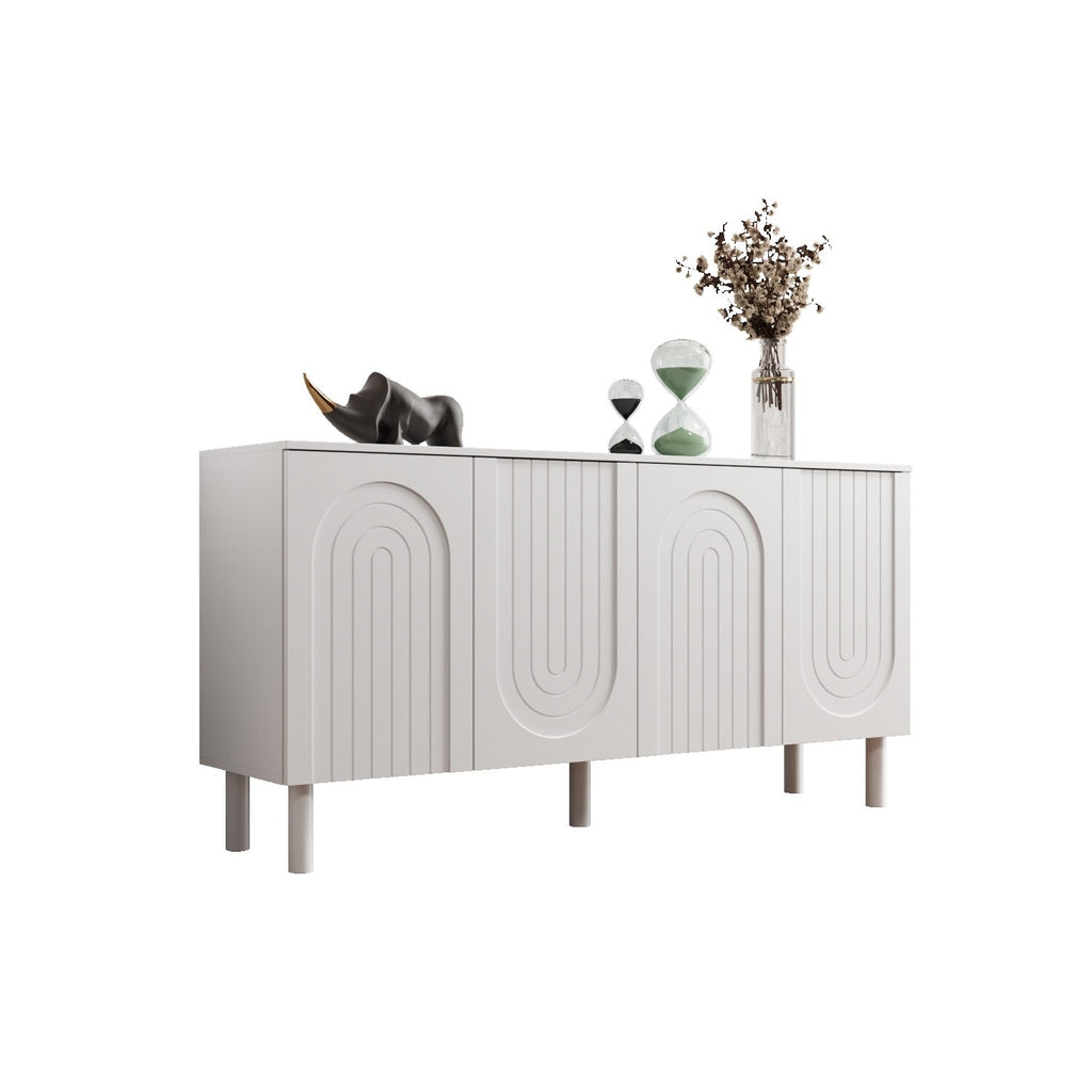 63.2"W Bookcase Credenza Sideboard Buffet with Drawer & Pop-Up Doors Z6197