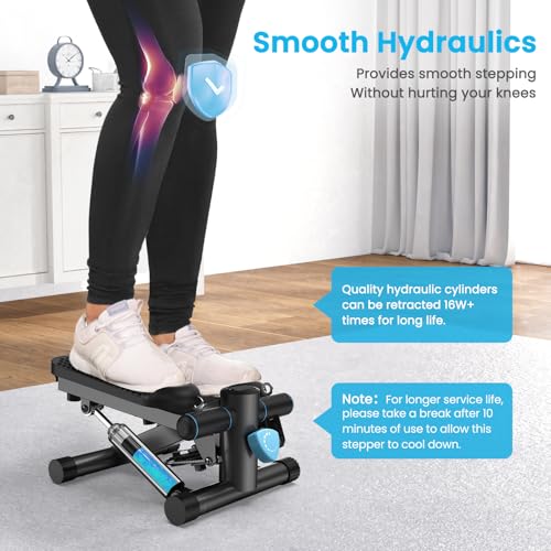 Mini Stepper with Resistance Bands, 330 lbs Capacity, LCD Monitor W681449