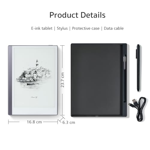 Silver 9.7" E-Ink ePaper Tablet with Stylus and Case X133305