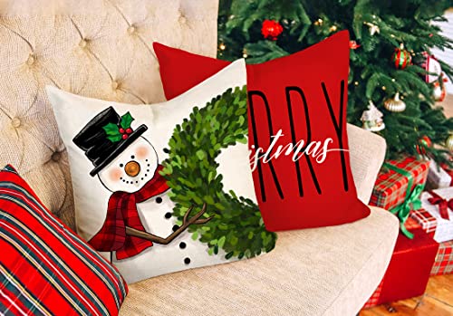 Red Christmas Pillow Covers 18x18 Set of 4 A314