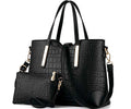 Faux Leather Top Handle Handbags 2 Pcs Set T7972