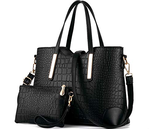 Faux Leather Top Handle Handbags 2 Pcs Set T7972