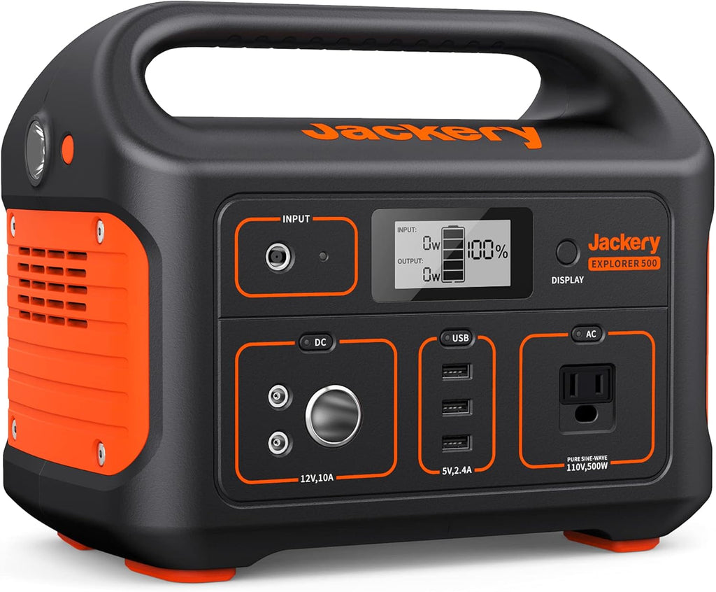 Portable Power Station 518Wh Lithium Battery Pack with 110V/500W AC Outlet W878873