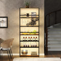 Black Gold 7-Tier Tall Bar Cabinet Wine Rack B91287