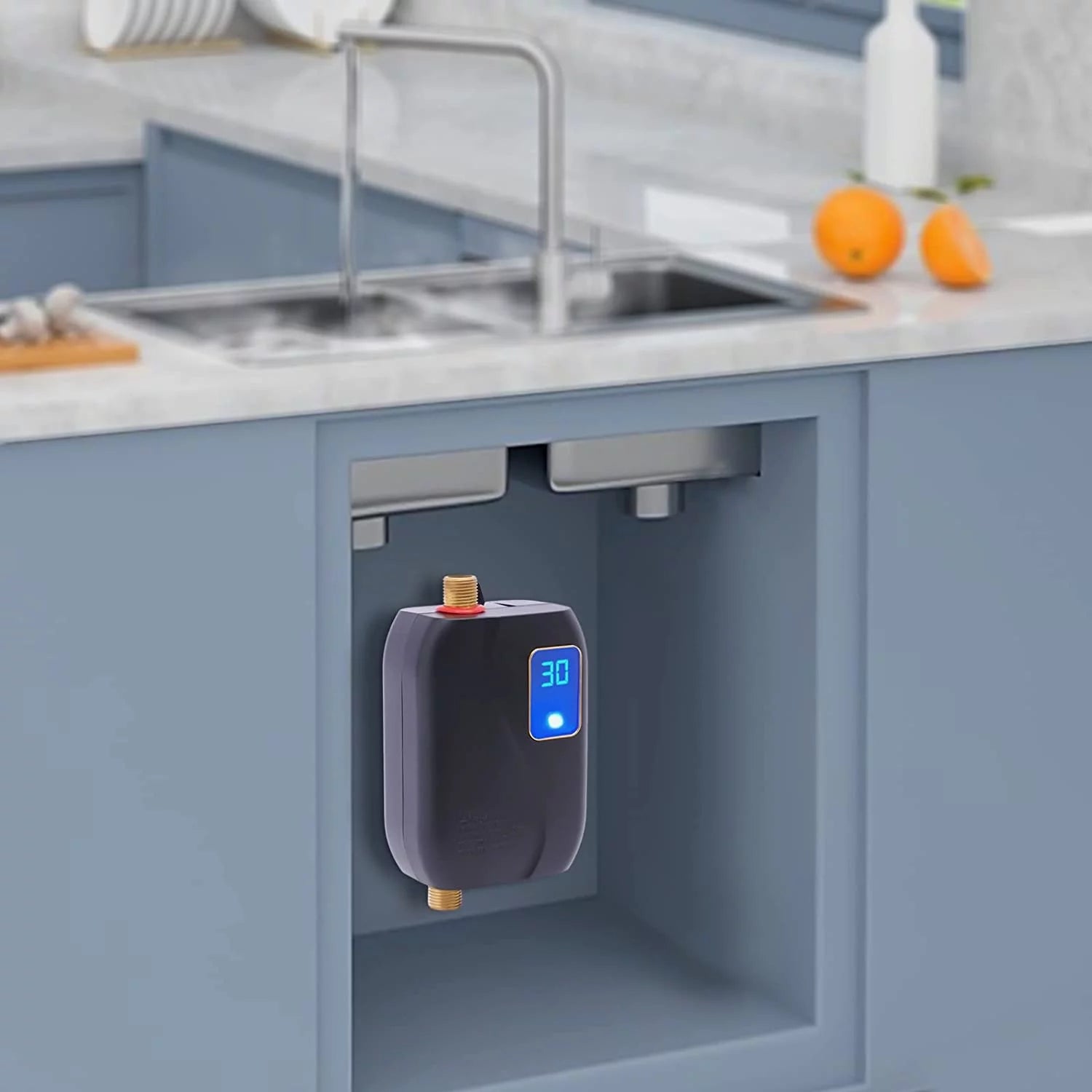 Thermostatic Tankless Electric Water Heater 110V 3000W Mini Instant Hot Water R3669