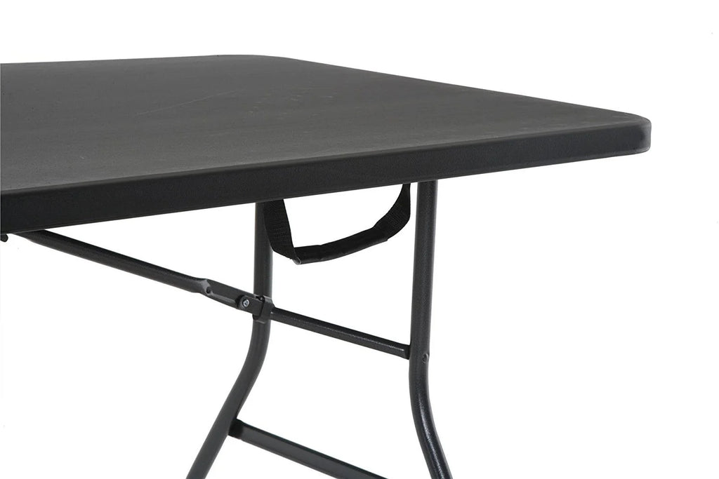 Black 6 Foot x 30 Inch Fold-in-Half Folding Table N41744
