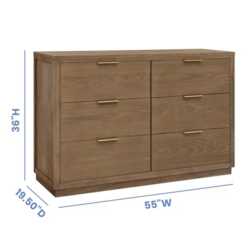 Teak Brown 6 Drawer Dresser G787858