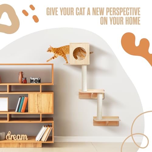 51 x 35 Inch Wall Mounted Cat Tree J529330