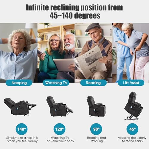 Power Lift Recliner Chair with Heat and Massage and USB Port G935