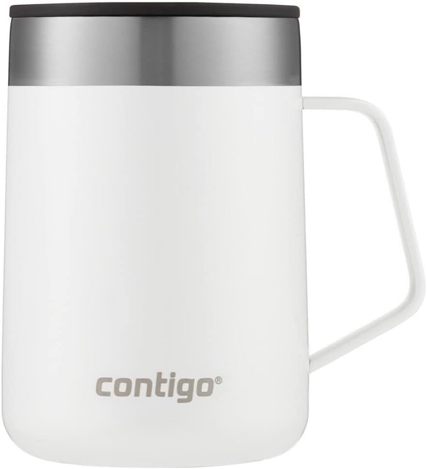 14 oz Stainless Steel Tumbler with Handle and 16 oz Insulated Stainless Steel Travel Mug P395930