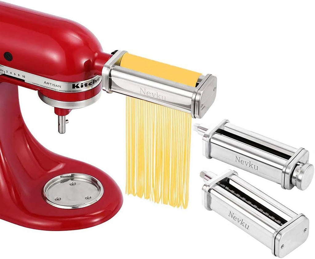 Pasta Maker Attachments Set including Pasta Sheet Roller Spaghetti Cutter Fettuccine Cutter B60117