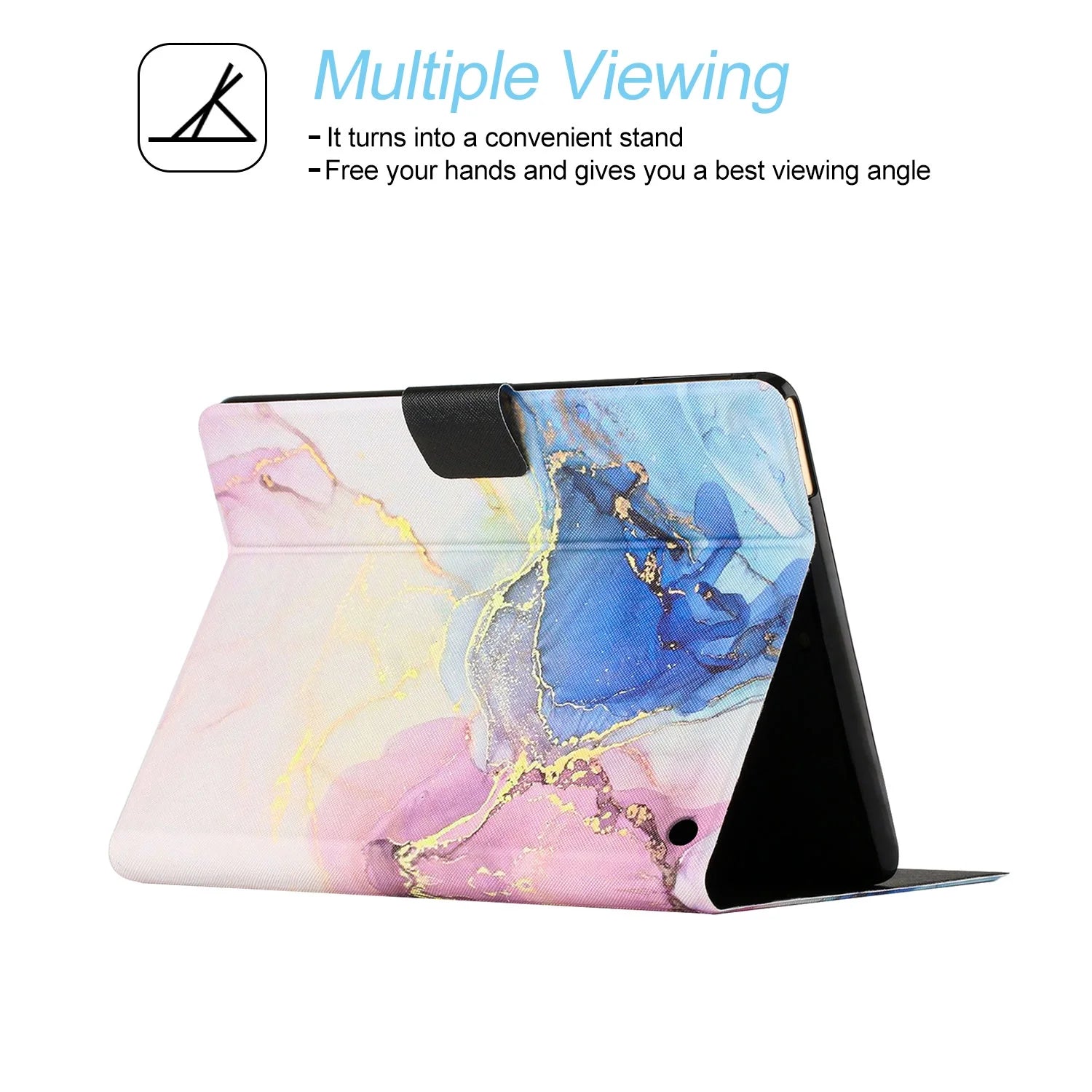 Pink Blue Marble PU Leather Fire HD 10 Tablet Case I817
