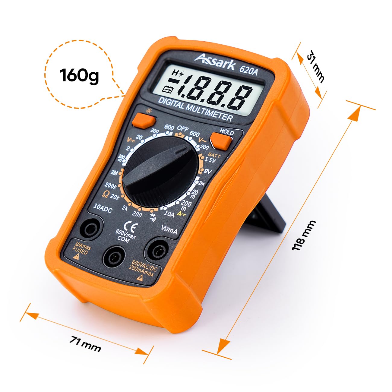 2000 Counts Digital Multimeter with Backlit LCD Display G59557
