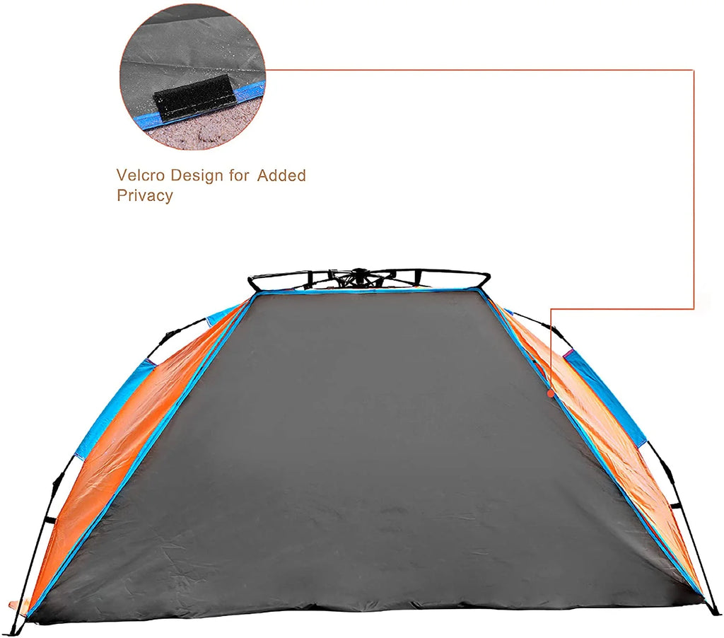 X-Large 4 Person Pop Up Beach Tent with Carry Bag, Orange E626