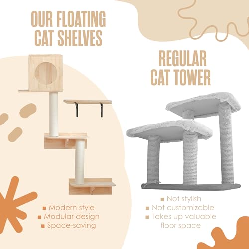 51 x 35 Inch Wall Mounted Cat Tree J529330