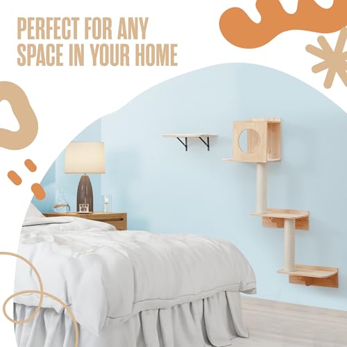 51 x 35 Inch Wall Mounted Cat Tree J529330