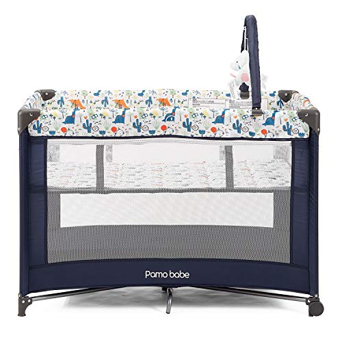 Portable Playard with Padded Mat and Toy Bar (Blue) B159108