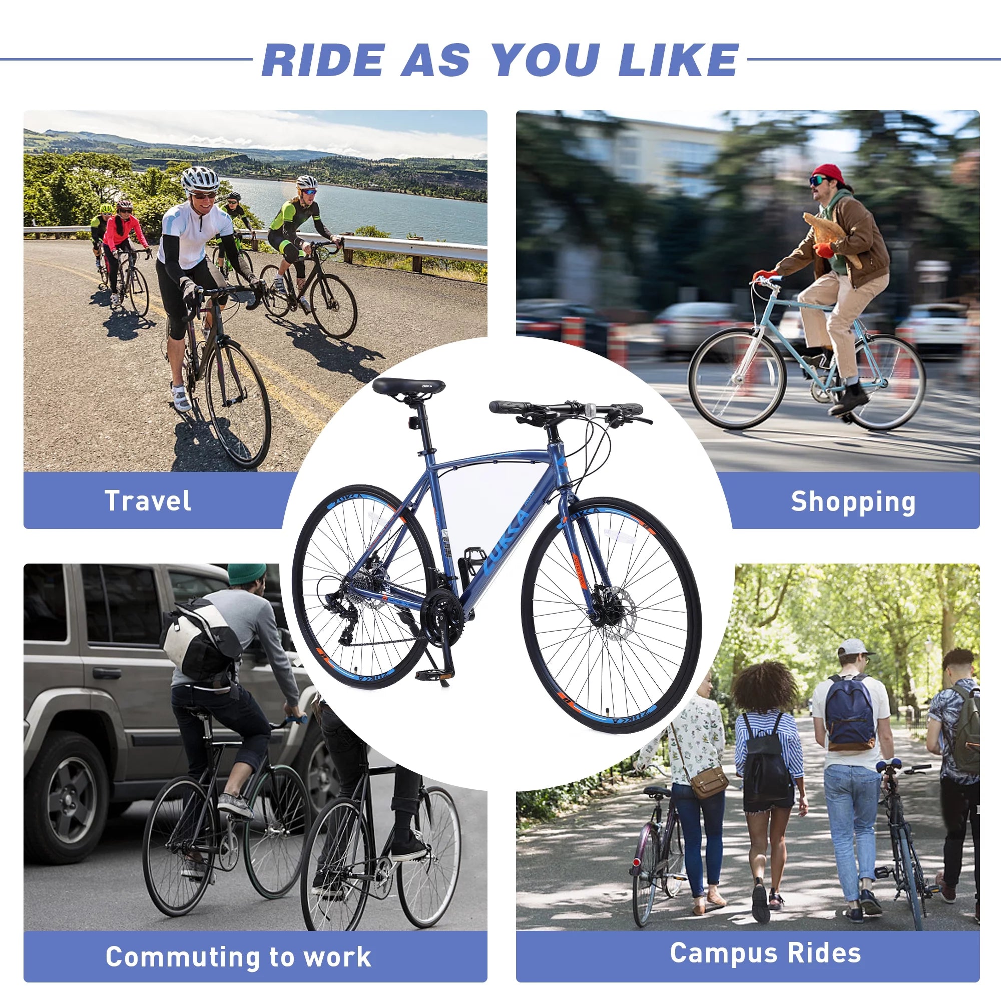 24 Speed Disc Brakes Hybrid Road Bike X496729