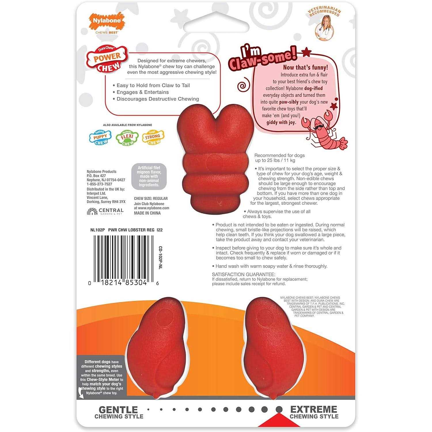 Power Chew Lobster Dog Toy Filet Mignon Q454366