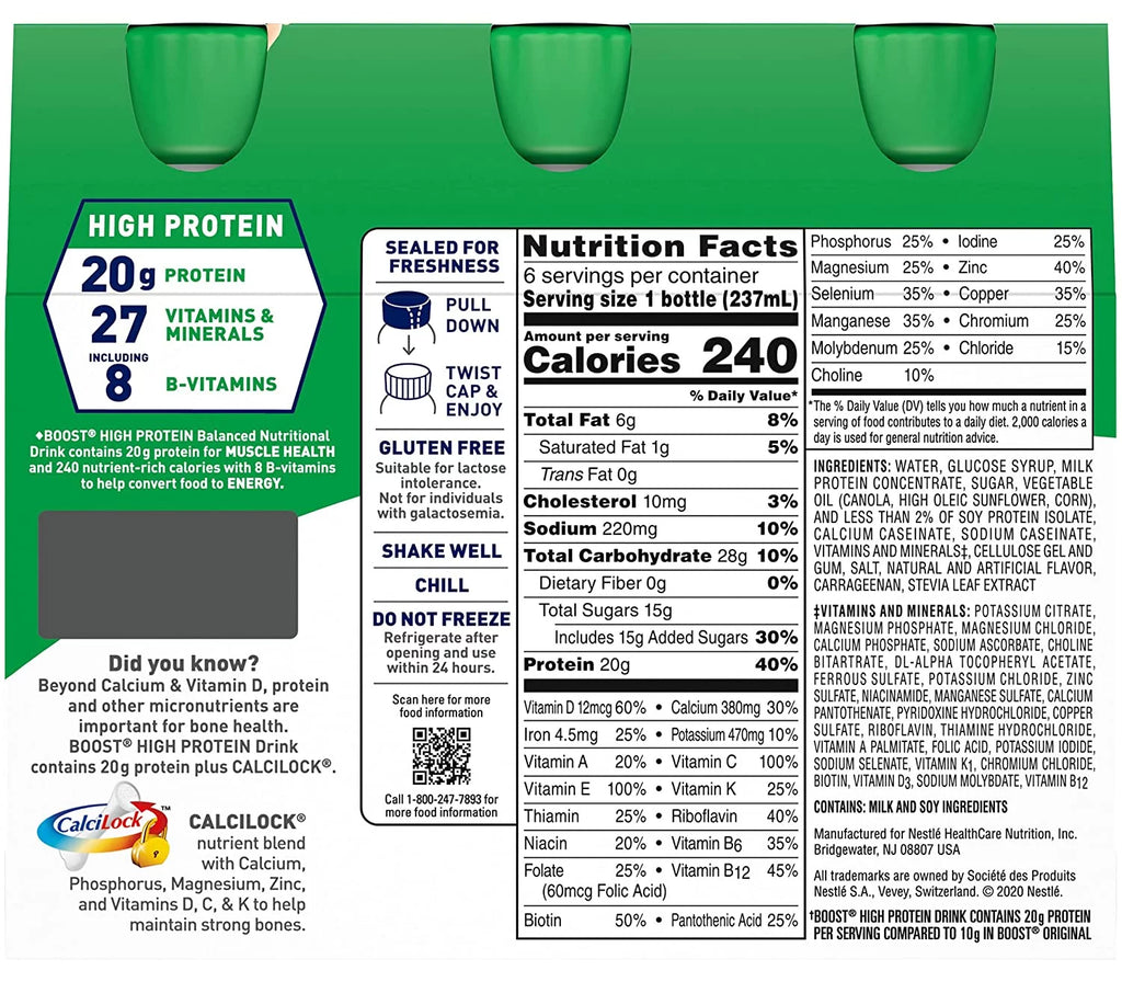 Creamy Strawberry 6 ct. 8 fl. oz. Bottles Pack of 3 High Protein D756
