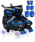 4 Sizes Adjustable Light Up Kids Roller Skates with Protective Gears Illuminating Wheels S29379