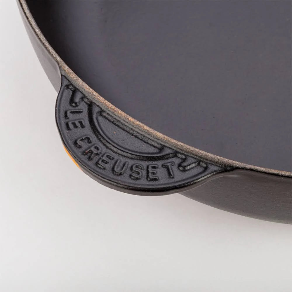 28 cm Satin Black Frying Pan with Wooden Handle E31851