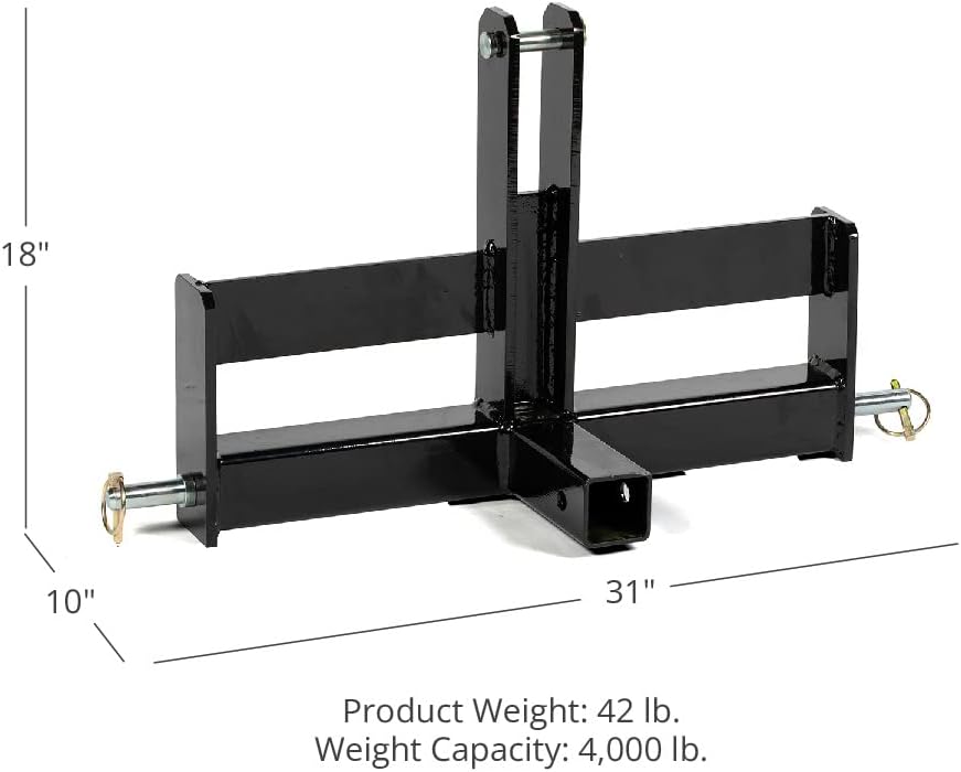 Tractor Drawbar with Suitcase Weight Brackets 2 Receiver CAT 1 3-Pt D626