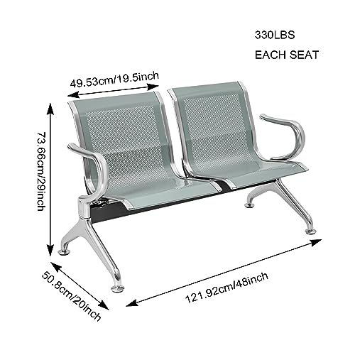 3 Seat Reception Chair Guest Bench (Blue) U901