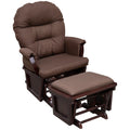 Brown Nursery Glider Rocking Chair with Ottoman S755