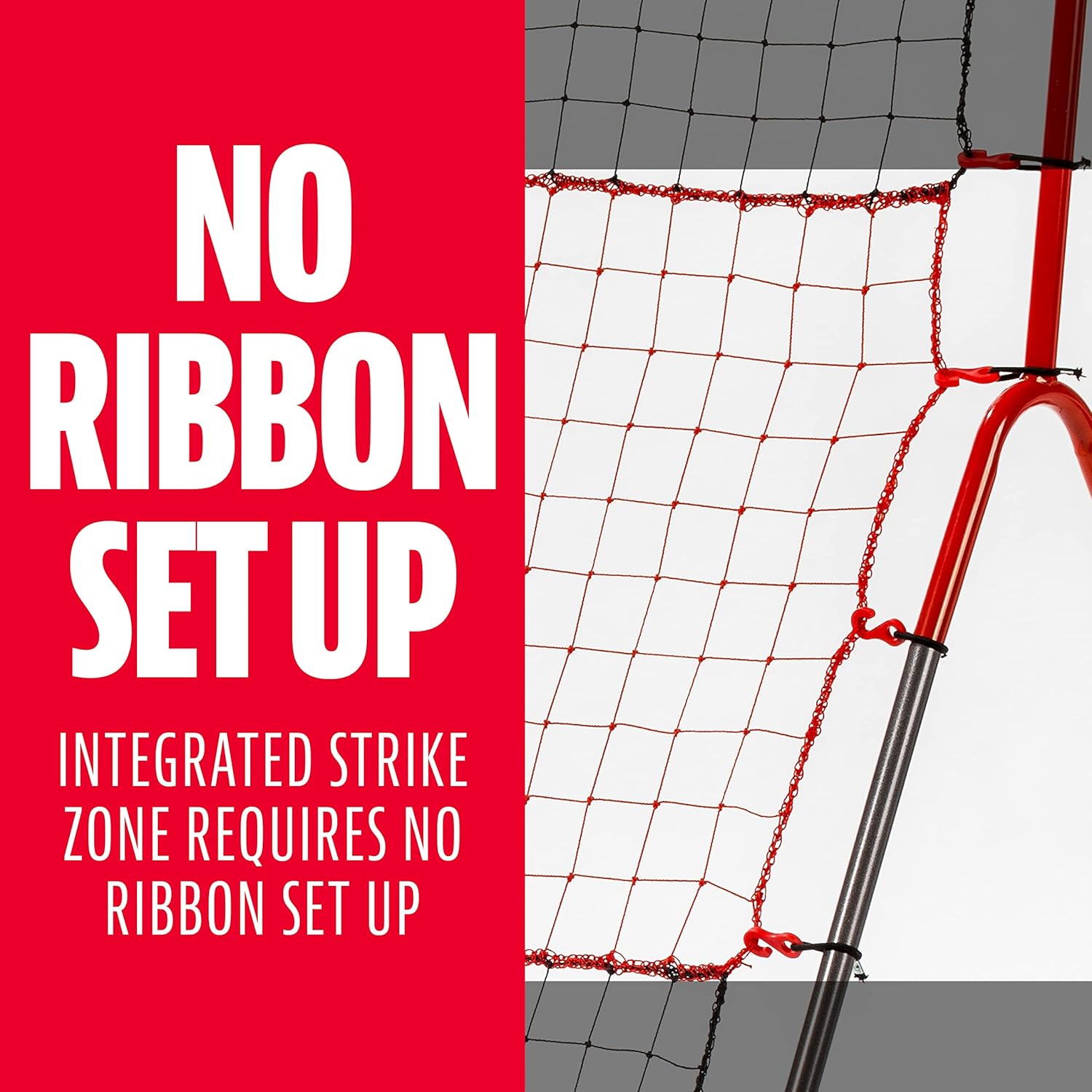 2-in-1 Baseball Pitching Target and Rebounder Net, Red V1760