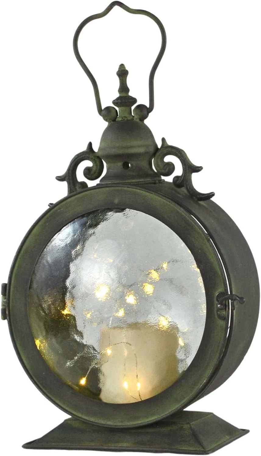 Metal Round Hanging Candle Lantern with Glass Insert G315