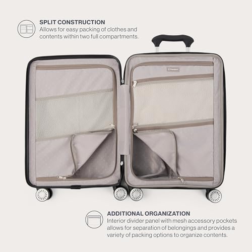 Black 21 Inch Hardside Expandable Luggage with 8 Spinner Wheels O618