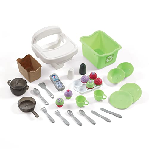 Pink Purple Kids Play Kitchen with 30 Piece Toy Accessories O304852