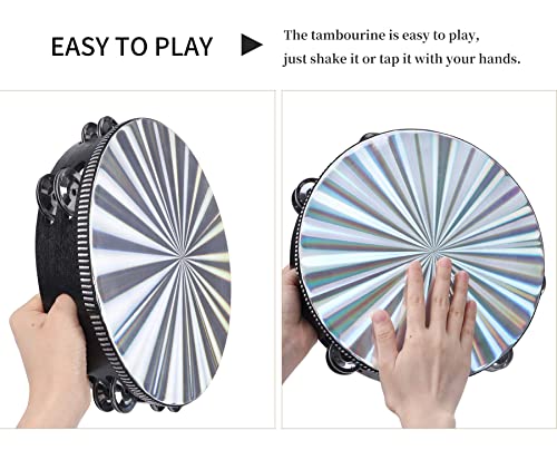 10 inch Tambourine with Double Row Jingle Handheld Percussion R62589