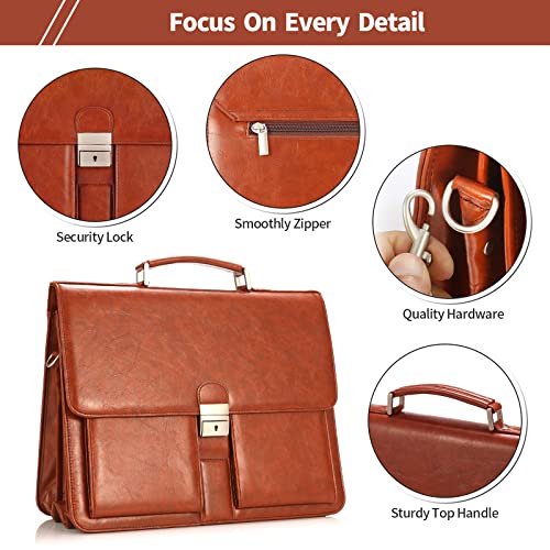 PU Leather Attache Briefcase Messenger Bag L500768