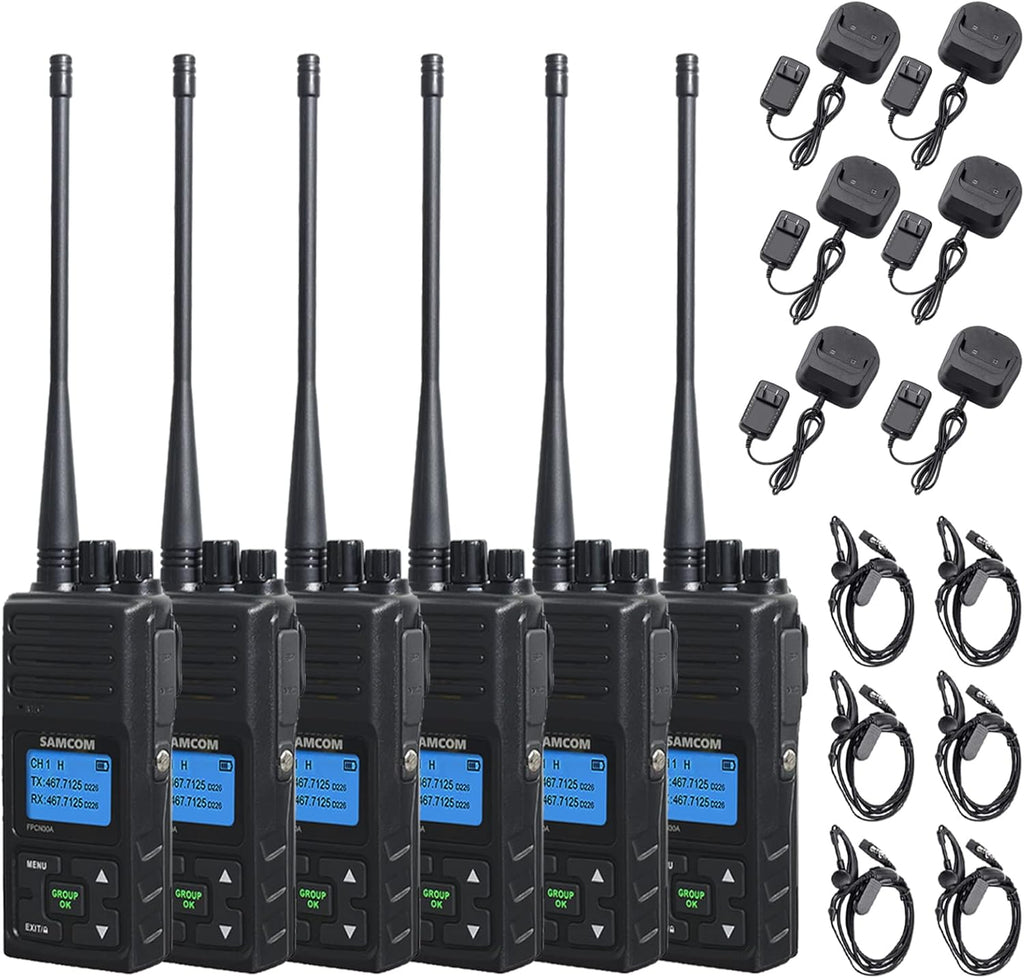 Black 6 Pcs Two Way Radio Walkie Talkies Y53746