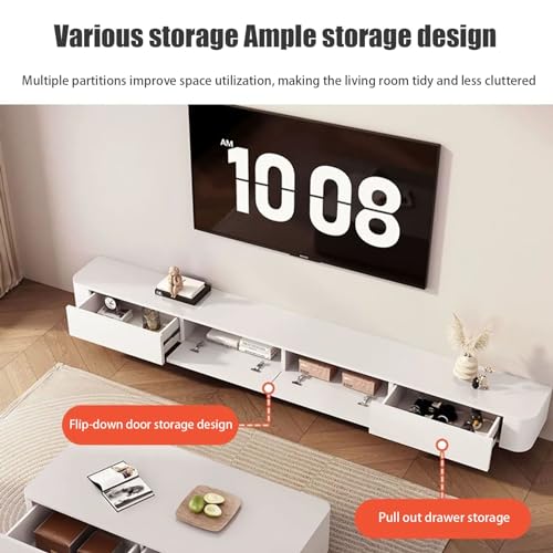 Grey 120cm Wall Mounted TV Stand with Drawers G29476
