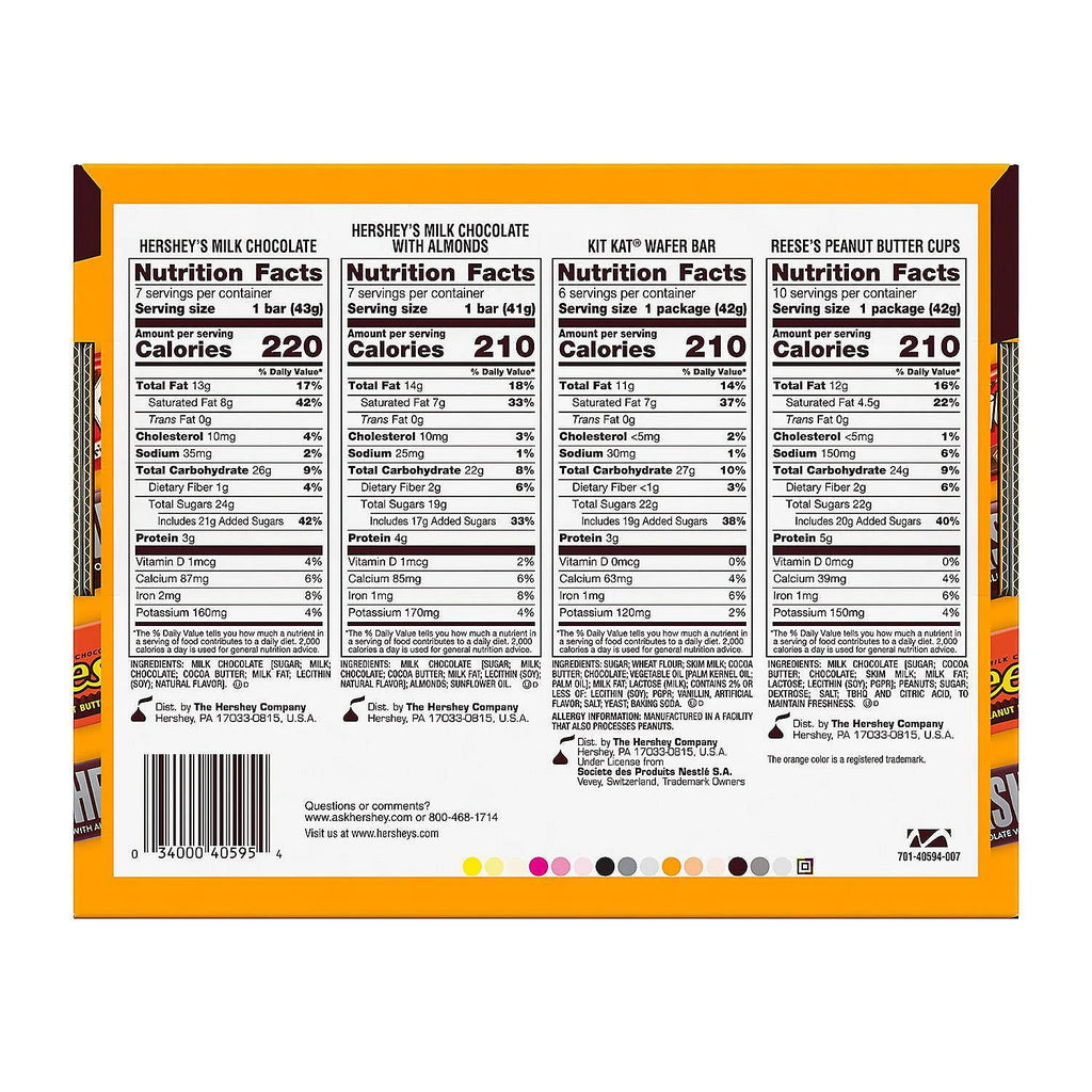 Assorted Chocolate Candy Variety Pack, Milk Chocolate, 30 Piece Count P65833