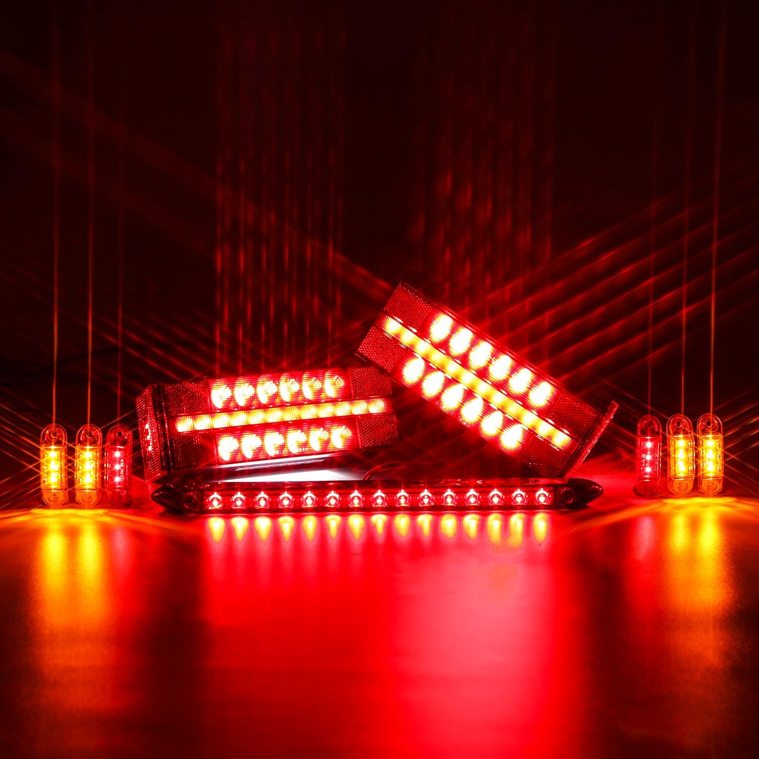 LED Submersible Rectangular Trailer Tail Light Kit O10754