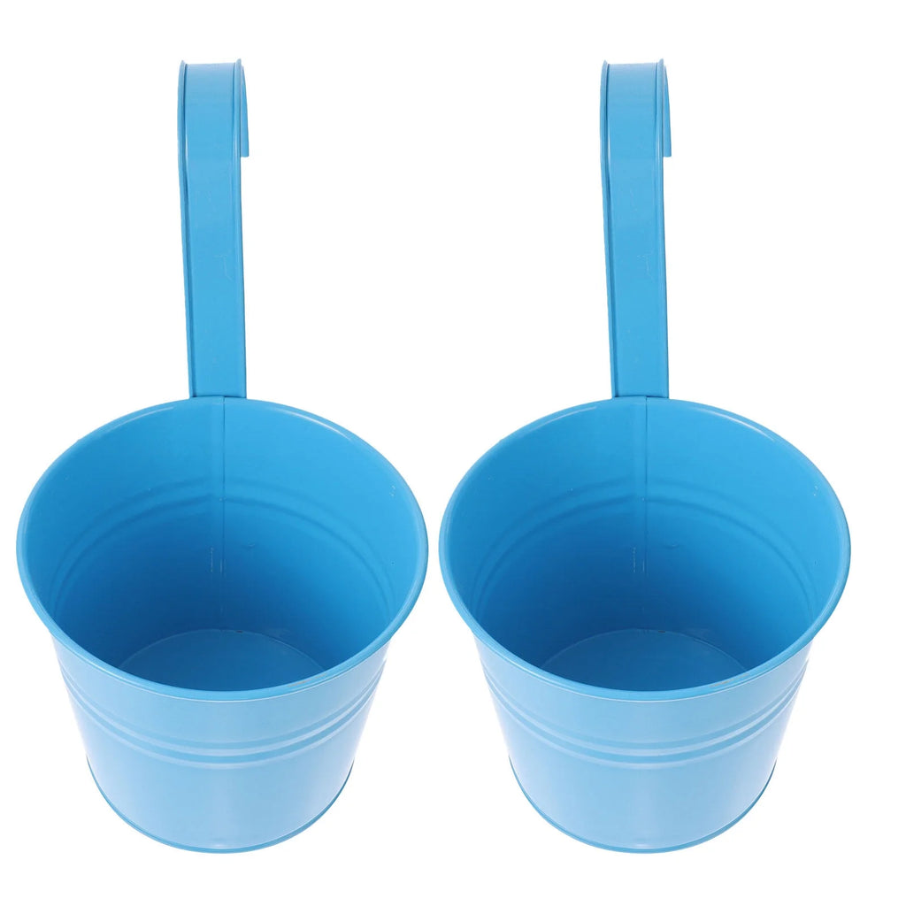 Vintage Hanging Flower Pots Plant Bucket Tinplate Planters X9897
